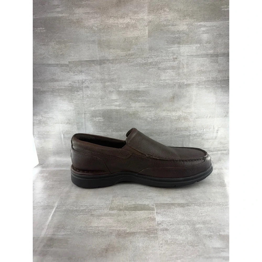 Rockport Men CG8964 Brown Leather Slip On Loafers Shoes Size 12 W Wide